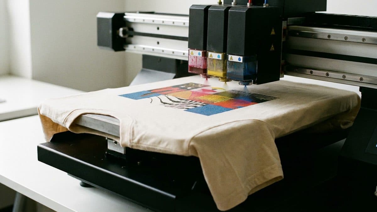 Direktdruck auf ein T-Shirt (Bild KI-gestützt erstellt)