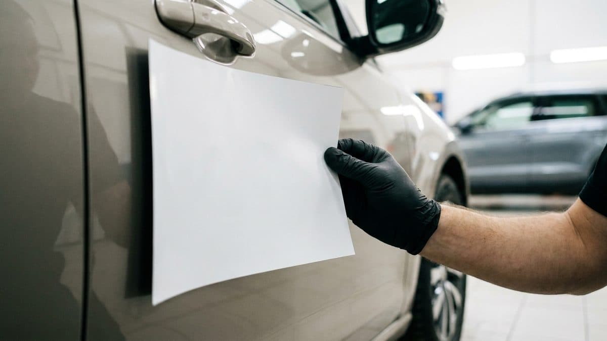 Magnet-Werbetafel an Autotuer (Bild KI-gestützt erstellt)