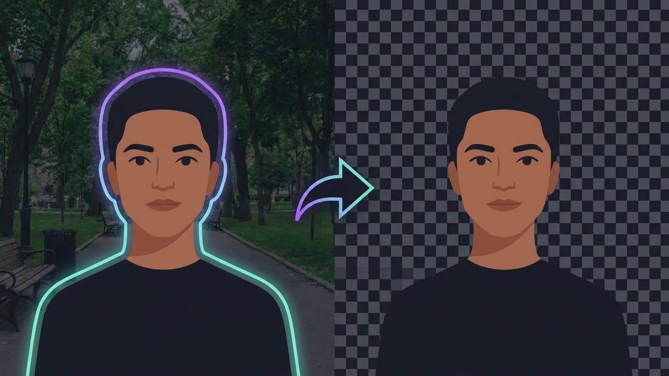 Vorher-Nachher: Objekt in Photoshop freigestellt (Illustration, KI-gestützt erstellt)
